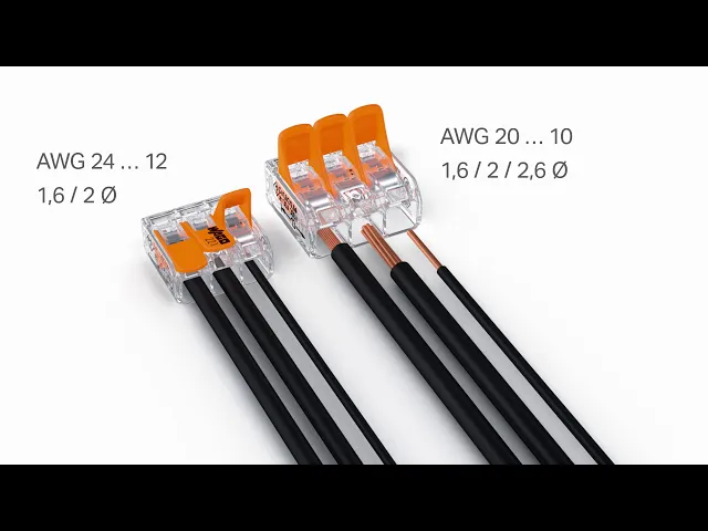 Borne de connexion rapide ouvrable 2х0,2-4mm2 (100 pièces) pour conducteur souple/rigide 32A 450V Wago, WAGO, 221-412