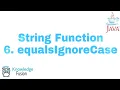 String Function - equalsIgnoreCase Method JAVA Programming ICSE