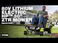 RYOBI 80V Lithium Electric HP 30-inch ZTR Mower R80XZTR30 in action