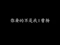 你要的不是我 | 曹杨