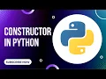 Constructor in python programming types of constructor in python default parameterized