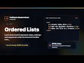 HTML Ordered Lists - HTML Data Foundation FullStack Masterclass HTML Course