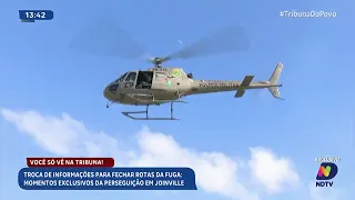 Troca de informações para fechar rotas da fuga: momentos exclusivos da perseguição em Joinville
