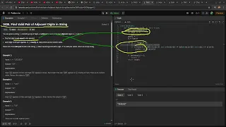Leetcode easy problem 3438 Find Valid Pair of Adjacent Digits in String devops python practice