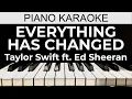 Download Lagu Everything Has Changed - Taylor Swift ft. Ed Sheeran - Piano Karaoke Instrumental Cover with Lyrics