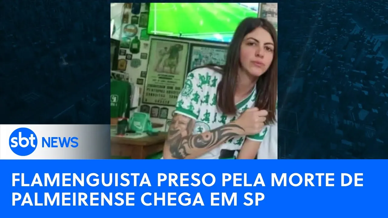 Flamenguista preso pela morte de palmeirense chega em SP | #SBTNewsnaTV (26/07/23)