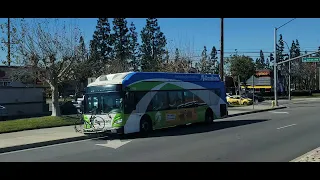 OmniTrans 2018 New Flyer XN40 CNG bus on route 66 in Fontana California 22