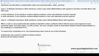 Core Java OOPS Part - 49 Interface Interfaces Contains Same Default Method Names with Signature