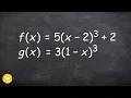 Describe transformations of a function