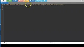 Program to find average of numbers and print the count of numbers below and above average