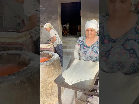 How to bake Armenian lavash bread in hot fire 🔥