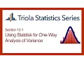 Statdisk Section 12-1 Using Statdisk for One-Way Analysis of Variance