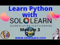 Python SoloLearn module 3 quiz