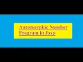 Automorphic Number Program in Java Java Part - 4 L2G Learning toGaining