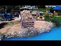 Download Lagu Full Video Start Landfill Project !! Dump Truck 5T Drive Upload Soil and KOMATSU D31P Operating Land