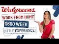 WALGREENS Hiring Remote Work From Home 600 Week Little Experience Needed No Degree Needed USA