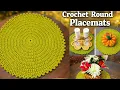 How to crochet perfect Flat Circle mat Double Crochet Round placemat Thalposh sousplast