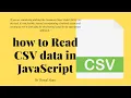How to render data from CSV file in JavaScript Nodejs