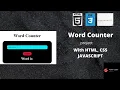 Javascript project Word Counter html css javascript