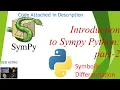 How to do Symbolic Differentiation in sympy For Beginners Sympy Python JupyterNotebook