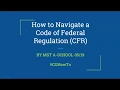 Navigate the Code of Federal Regulations CFR