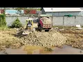 Download Lagu Wow! Be Careful Of Smart KOMATSU D31px Bulldozer Push Soils With Trucks Taking Rocks Process