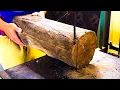Creative DIY Bench Made from Tree Stump and Tree Trunk Unique Furniture Crafted from Tree Stump