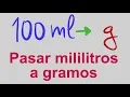 How to convert milliliters to grams - Example exercise