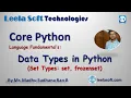 Data Types in Python - set data types in python by Madhu sir Leela Soft