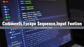 Input function in Python Escape Sequence in Python comment in Python
