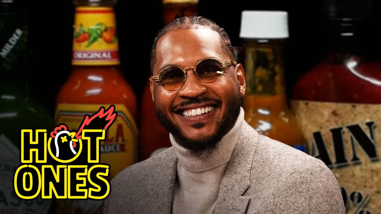Carmelo Anthony Goes Hard in the Paint While Eating Spicy Wings   Hot Ones