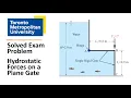 Fluid Mechanics Exam Problem Hydrostatic Forces on a Plane Gate