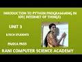 INTRODUCTION TO PYTHON PROGRAMMING IN IOT INTERNET OF THINGS IN ENGLISH B TECH STUDENTS