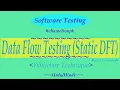 Lecture Data Flow Testing Static DFT Whitebox Technique with Example