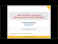 RDBMS Lecture 3 Relational Algebra