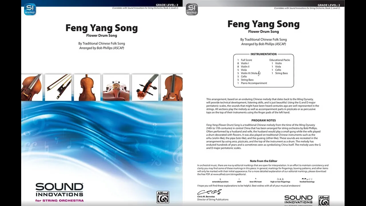 Feng Yang Song, arr. Bob Phillips – Score & Sound Feng Yang Song, arr. Bob Phillips – Score & Sound