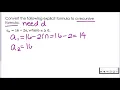 Convert Explicit to Recursive - Arithmetic Sequence