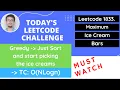 1833 Maximum Ice Cream Bars Leetcode Hindi