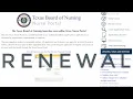 Easy Step-by-step Texas RN license renewal using their NEW PORTAL