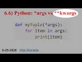 6 6 Python args vs kwargs