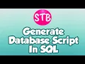 How to Generate Database Script In SQL