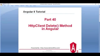 Part-40 HttpClient Delete Method in Angular Angular 8 Tutorials