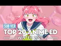 Lagu Top 20 Anime Endings - Winter 2026 (Subscribers Version)