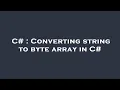 C Converting string to byte array in C