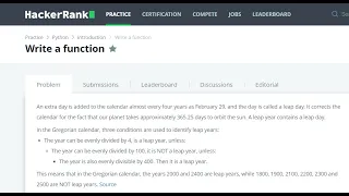Write a function hackerrank solution