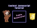 Table Generator Javascript Tutorial Generate Any Table in 1s how to generate table in Javascript