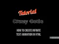 Infinite text animation in html Html CSS Animation