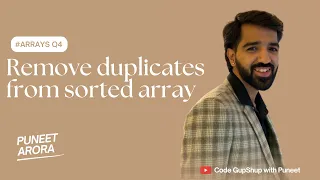 Remove Duplicates from Sorted Array JavaScript Interview Preparation Series