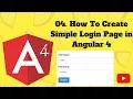 AngularJS 4 Tutorial 04 How to create simple login page in angular 4