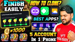 how to collect free 1000 coins easily best clone apps for e football 26 5 account in 1 mobile 